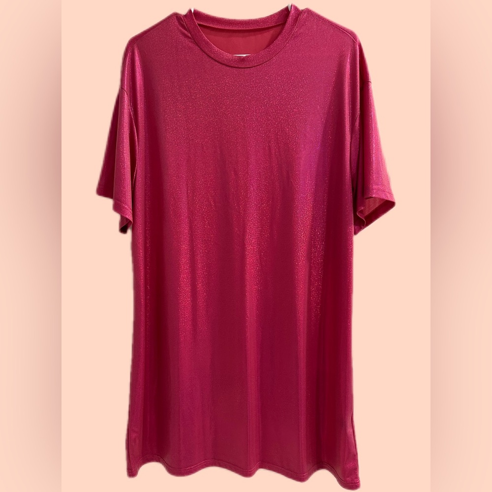 Sparkle pink T shirt dress